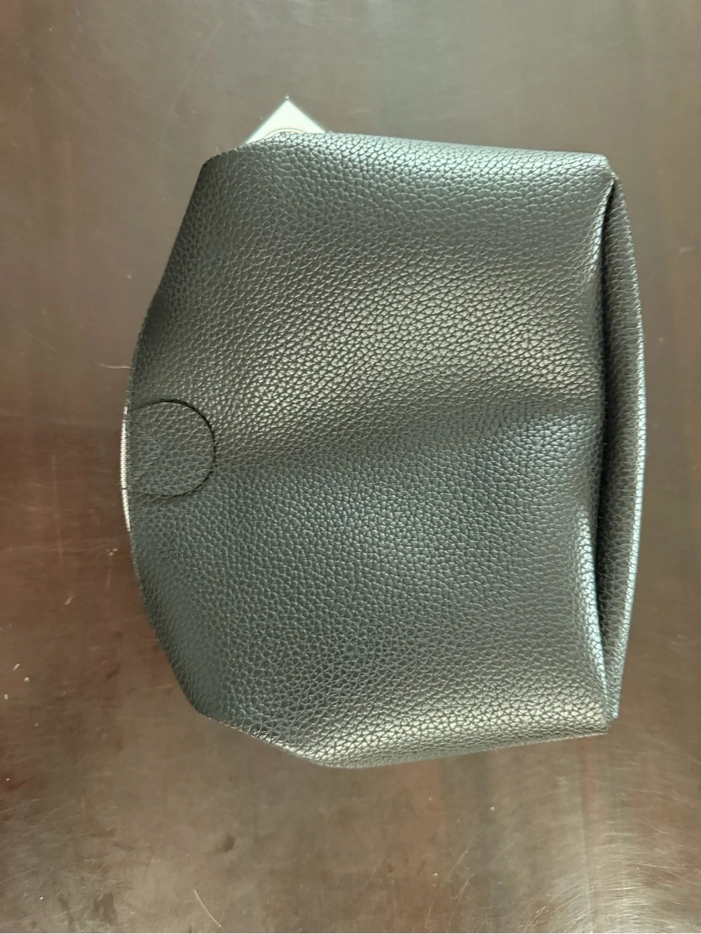 Classic Black Women's Pebbled faux leather cosmetic bag
